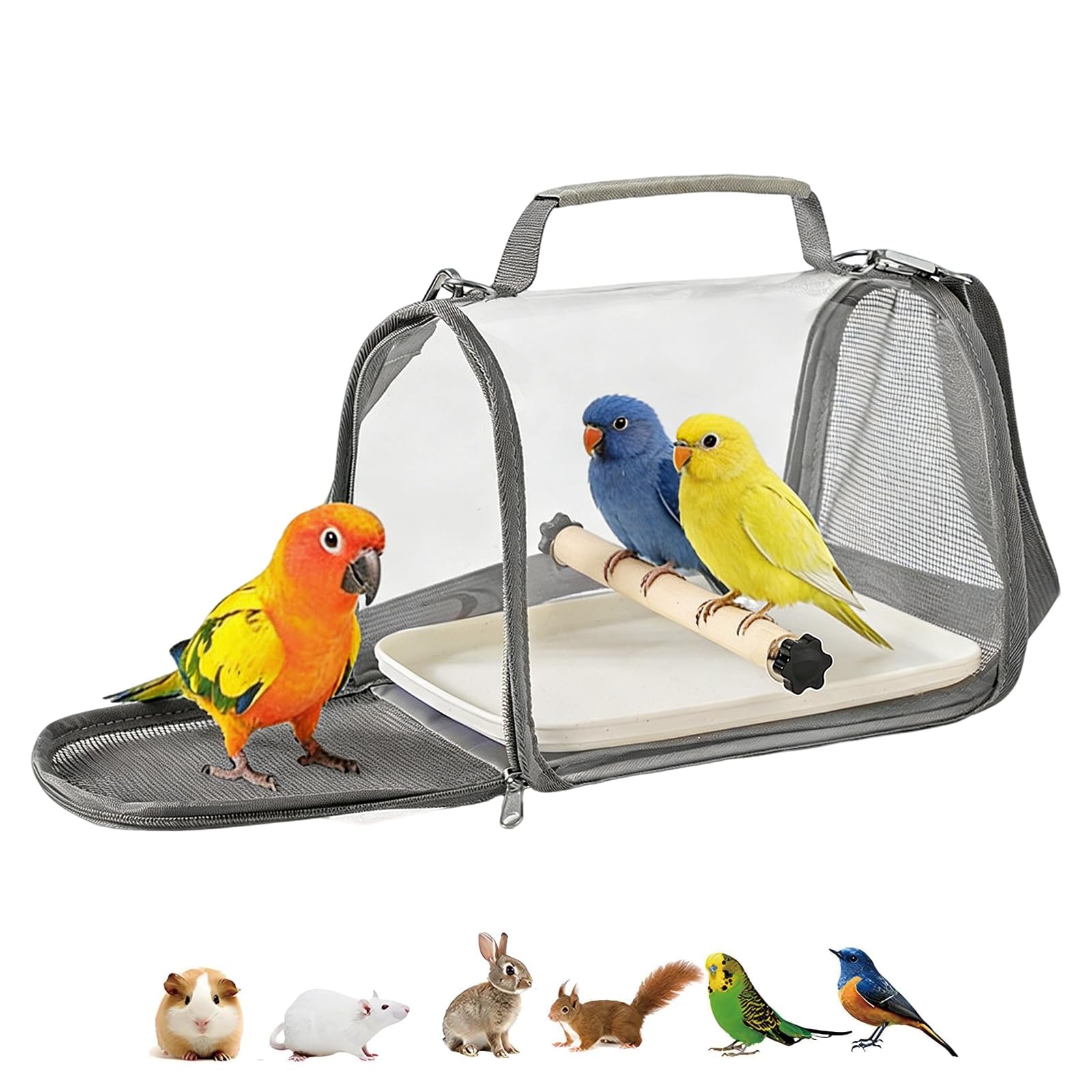 cage oiseaux perchoir bois plateau – Image 1