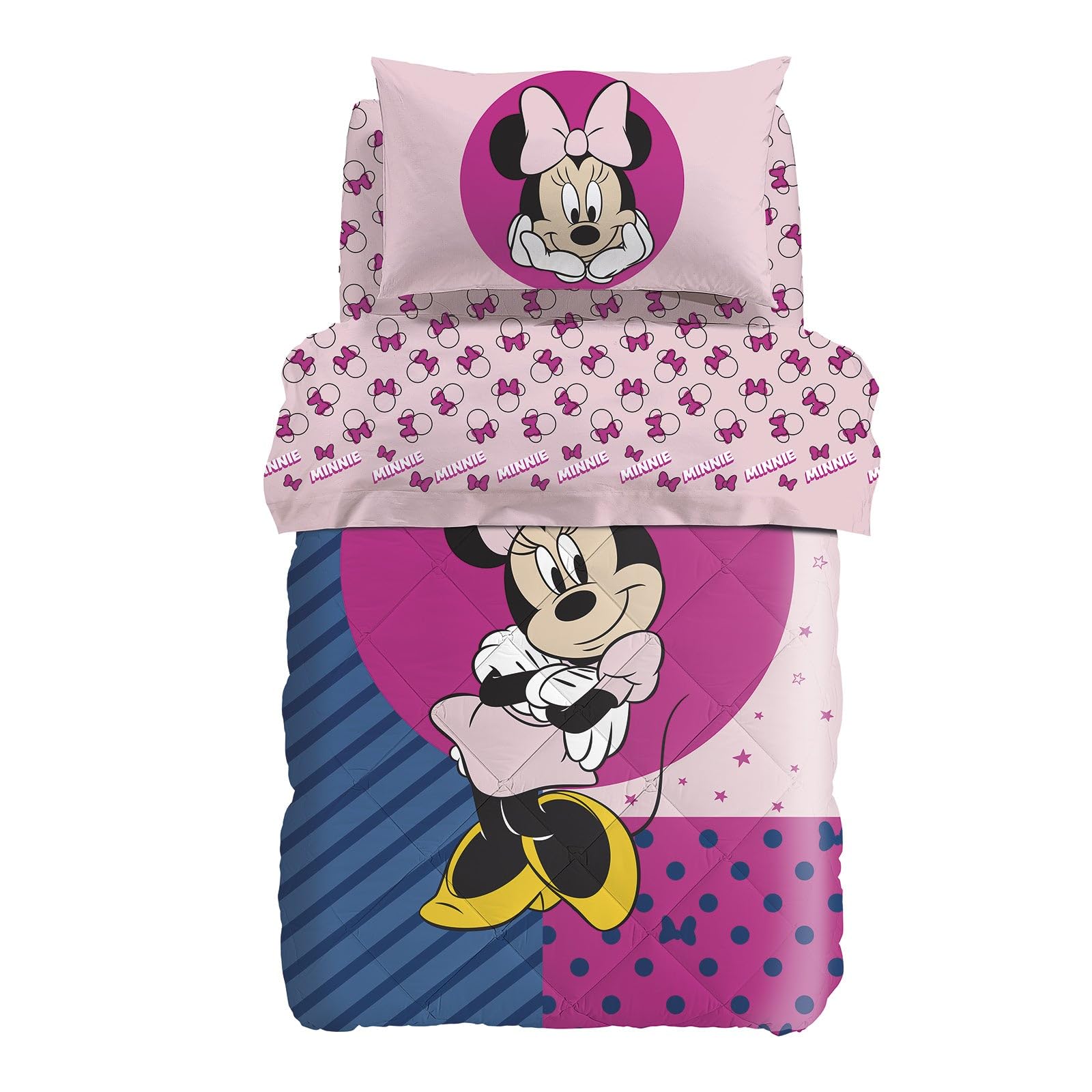 Caleffi Trapunta Minnie Smile in Cotone Singolo