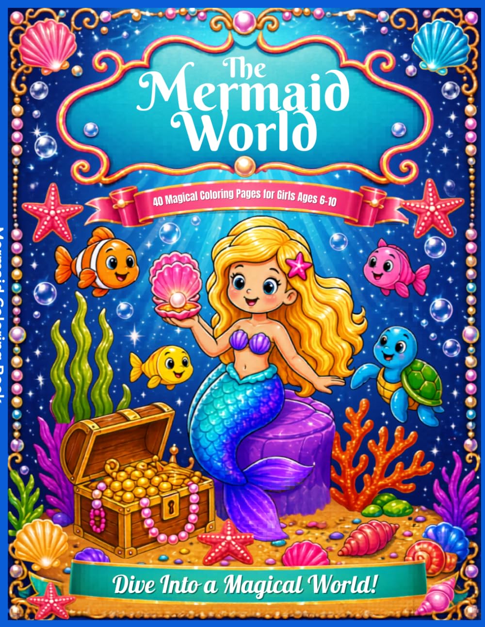 Mermaid Coloring Book for Girls Ages 6–10: 40 Cute and Magical Mermaid Coloring Pages – Fun, Easy and Relaxing Ocean Adventure for Kids