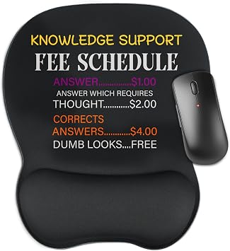 Ergonomic Mouse Pad with Wrist Rest Funny Gift Exchange, Non-Slip Rubber Base Mousepad for Pain Relief Laptop Home Office Supplies Desk Decor Coworker Friends Work Gifts Knowledge Support Fee