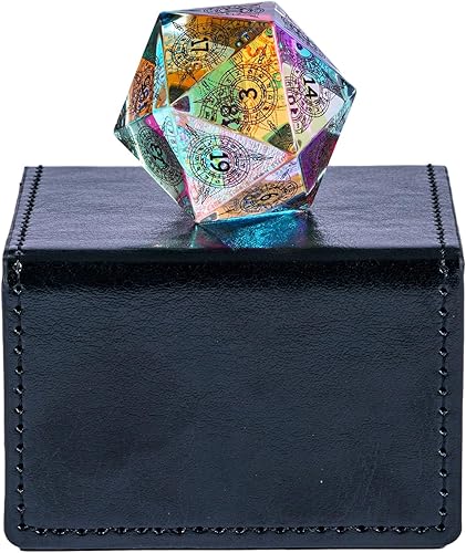 Miniatura 7 de UDIXI Dados poliédricos grandes D20 de vidrio prisma de 1.181 in, 20 tamaños DND, dados de vidrio para juegos de rol de Calabozos y Dragones, juegos
