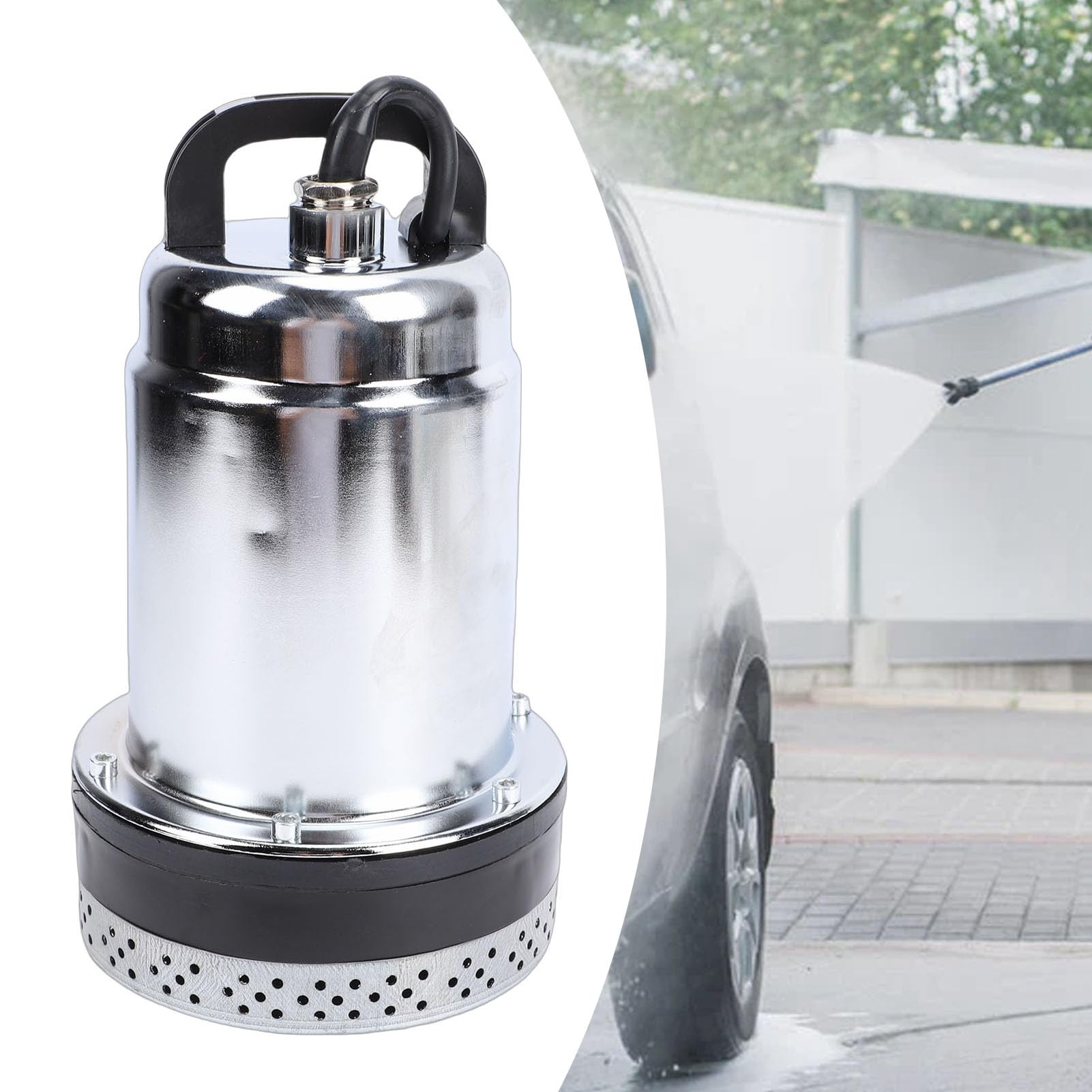 Zerodis Pompa Zanurzeniowa do Głębokiego Nawadniania Studni, Stal Nierdzewna, Moc 180 W, Podnośnik na wysokość 26 Stóp, do Użytku W Przydomowym Ogrodzie i Gospodarstwie