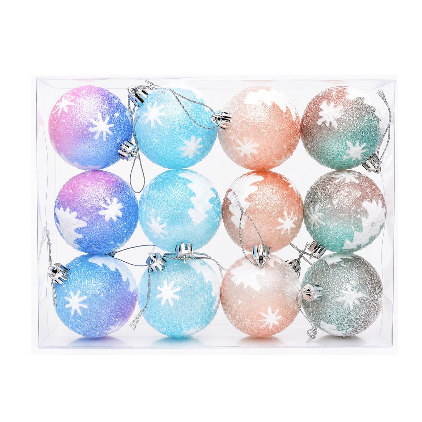 JSGHGDF 12Pcs Sturdy Christmas Decor Ball with Reflective Glittering Finish for Long Time Seasonal Use Sparkling Christmas Ball