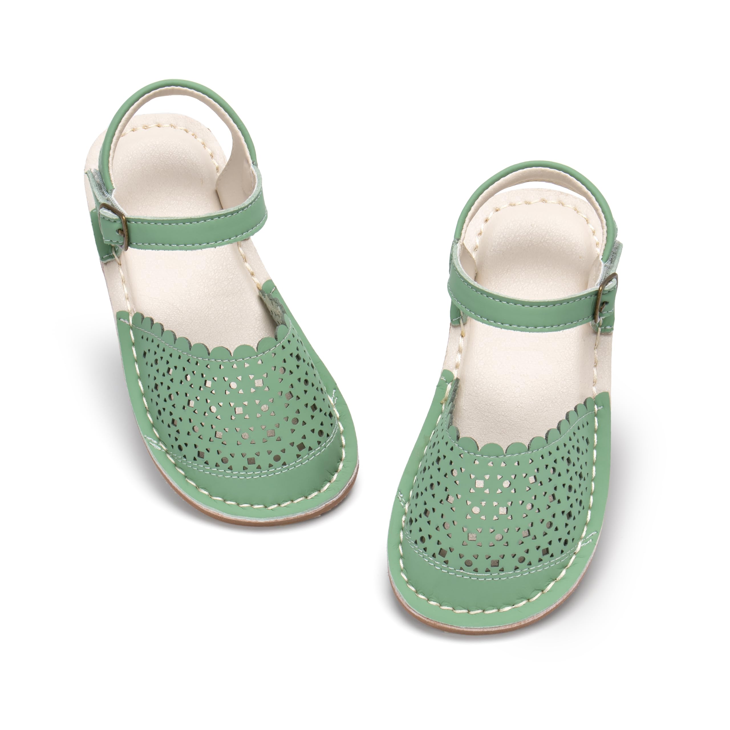 THEE BRON Toddler Girls Espadrilles Sandals Hollow Out Rustic Dress Shoes