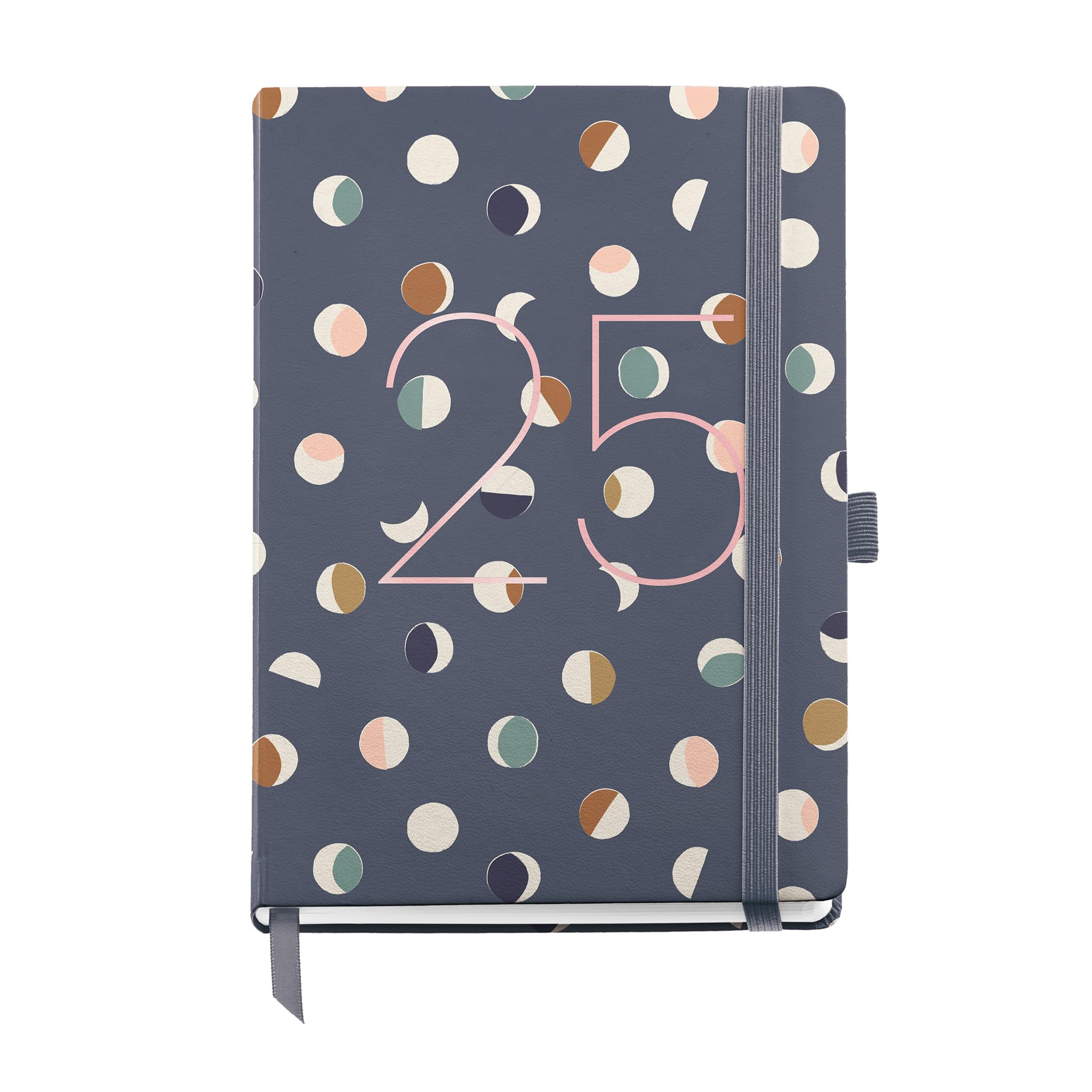 Miquelrius, 2025 Diary, Yearly Agenda 122 x 168 mm, Day Page Agenda, Laminated Cardboard Cover, Spiral, Elastic Closure