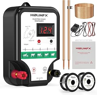 P4 Electric Fence Energizer Smart Fencing System with grounding Systems kit and Wiring Kits,Ideal for Poultry, Livestock, and Preventing Wild Animals Intruding