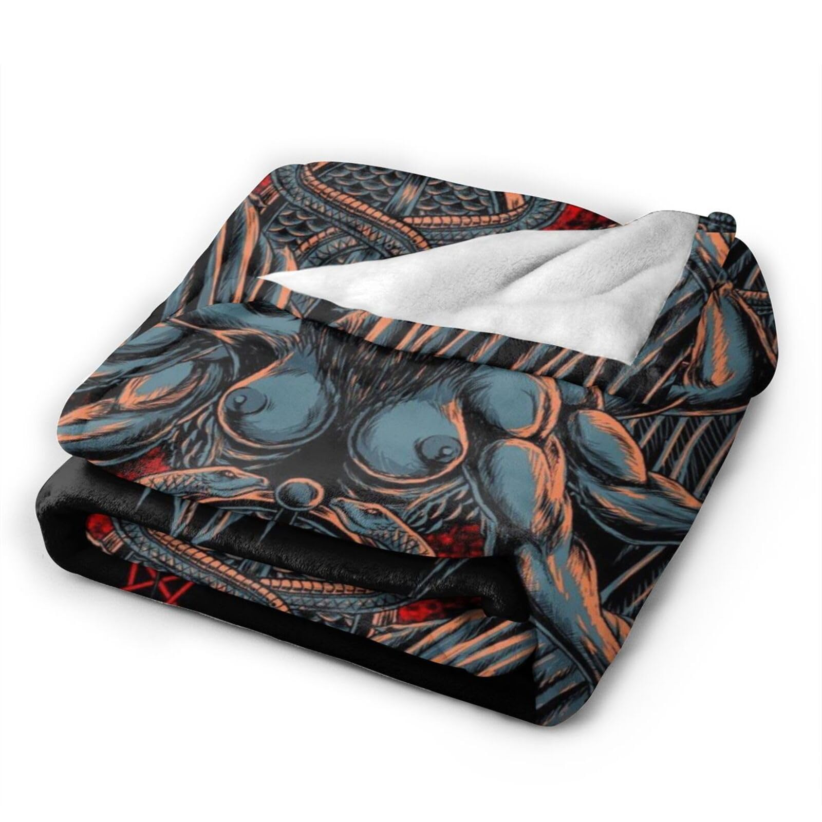 Coperta In Pile Morbida Con Motivo Satanico E Baphomet, Design Unico, Tra Punta In Flanella, Regina, Lavabile, Accogliente