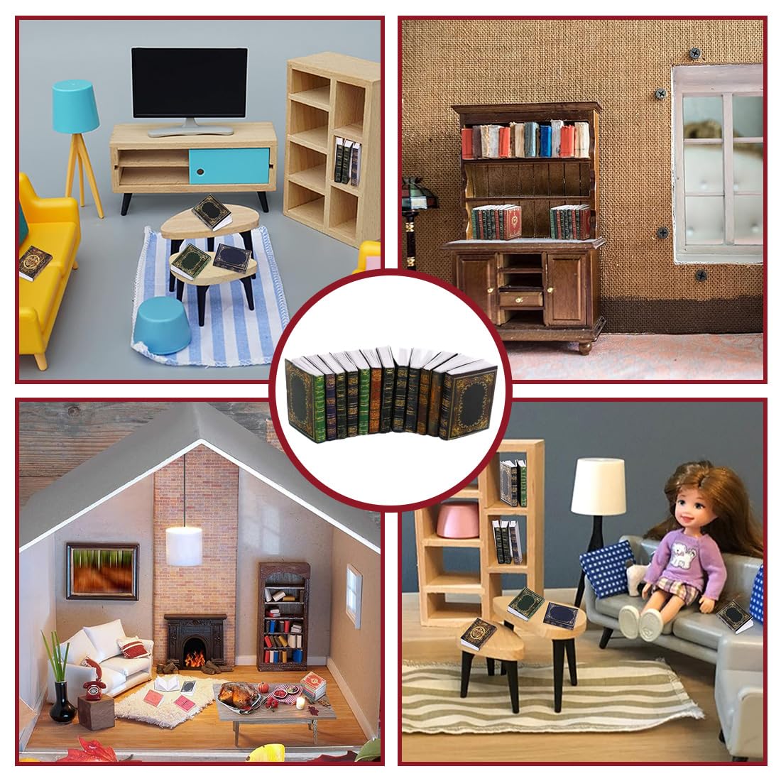 JRYXDS – Set De 15 Minilibros Para Casa De Muñecas Escala 1:12 Y 1:6, Accesorios Decorativos En Papel Couché, Ideales Para Dioramas Y Terrarios
