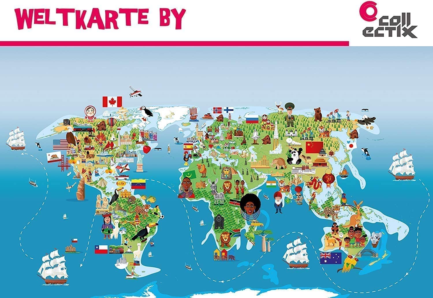 tiptoi Ravensburger zestaw z literami (książka dla dzieci) + długopis 00110 + mapa świata dla dzieci, zabawka edukacyjna dla dzieci