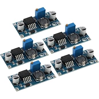 Pack of 5 DC-DC Buck Converter Adjustable Power Supply Module 3.2-46 V to 1.25-35 V Voltage Converter High Efficiency up to 92% for Electronics Projects and Power Supply