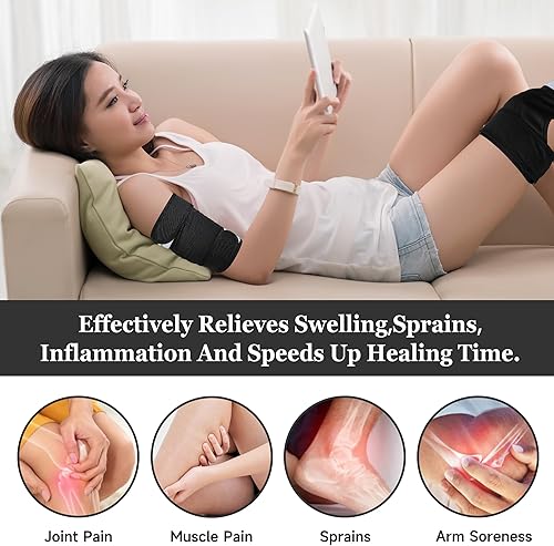 Miniatura 5 de Paquete de aceite de ricino de algodón orgánico para rodilla, 2 piezas, compresa de aceite de ricino para articulaciones de manos, brazos,