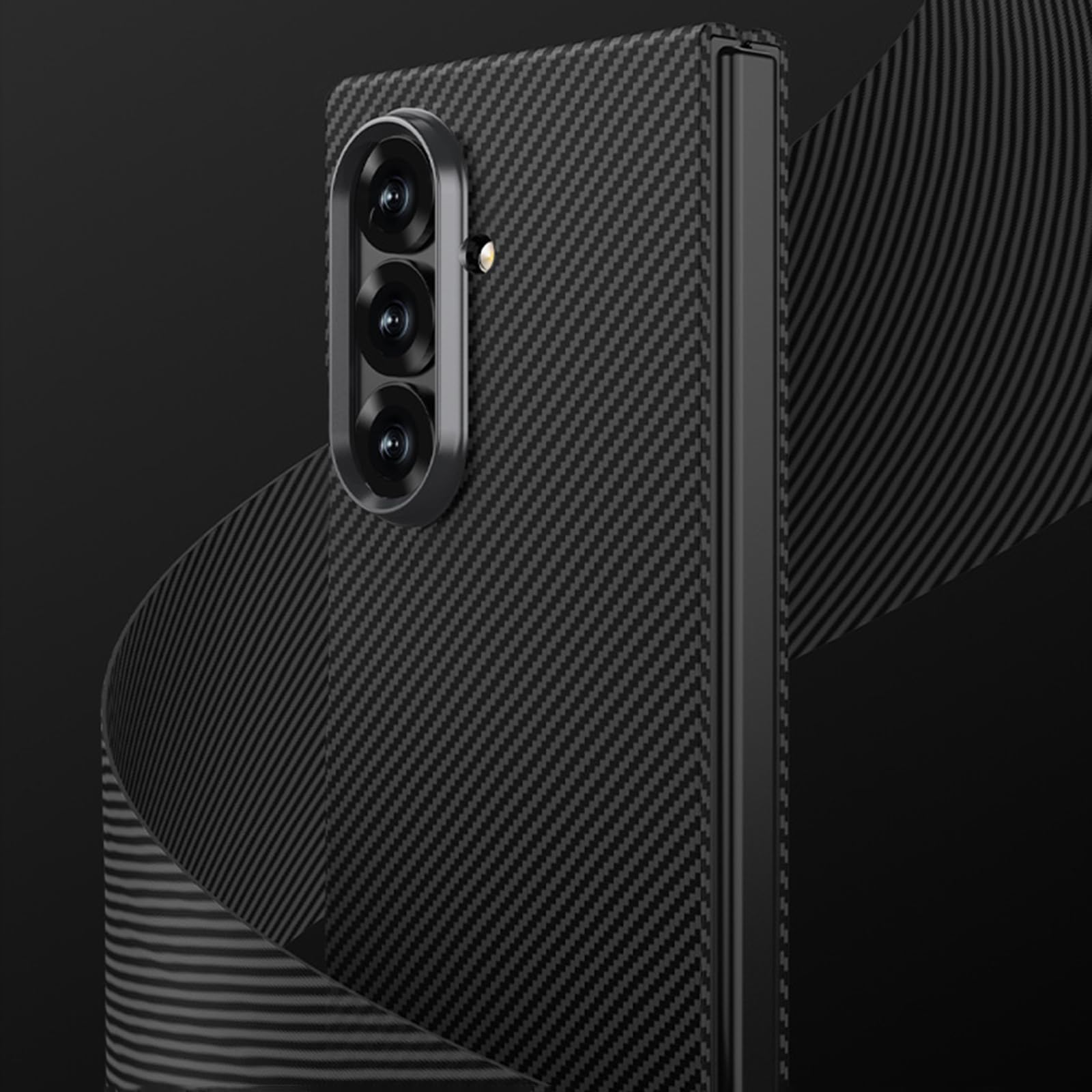Smukły pokrowiec do Samsung Galaxy Z Fold 8 Ultra, wzór z włókna węglowego