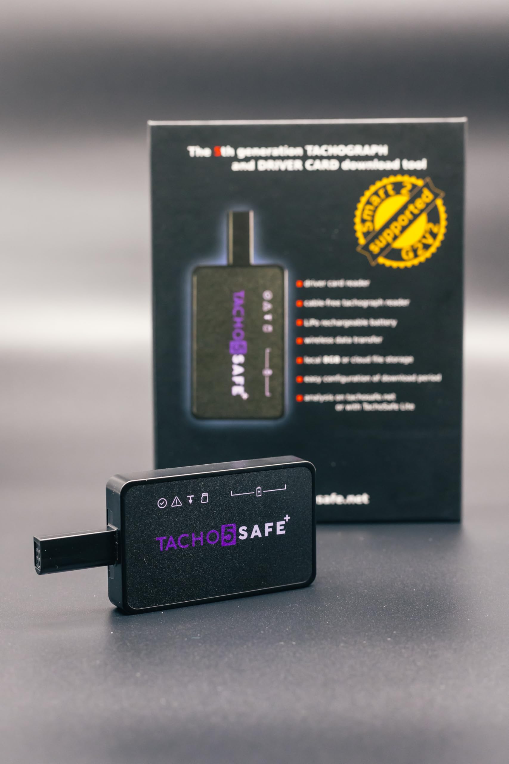 Tacho5SAFE Fahrtenschreiber Downloadgerät – inkl. Software & gratis Cloud-Speicher – Auslesen von Fahrerkarten & Digitaltacho (Tacho-Daten sichern & verwalten)