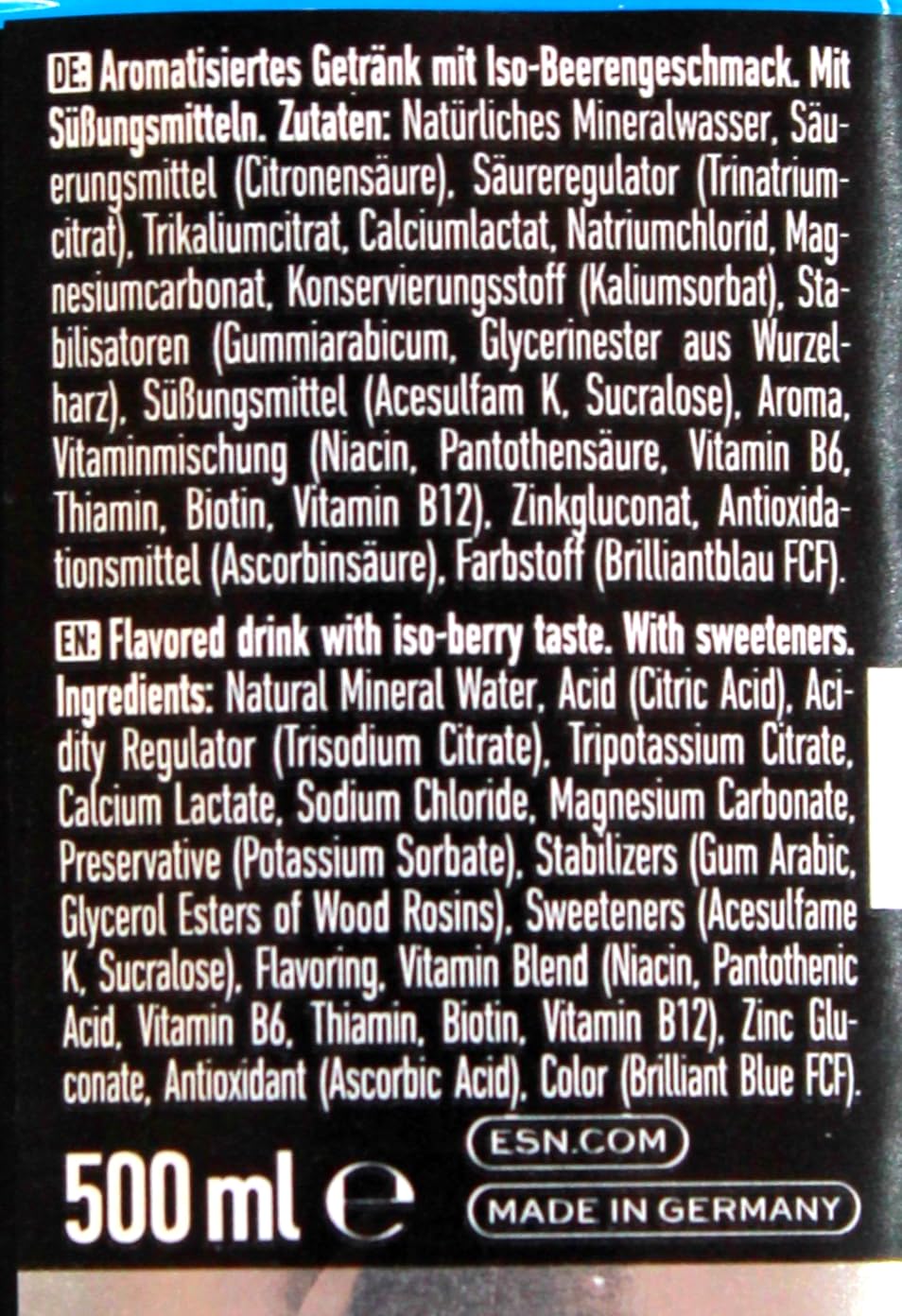 ESN Hydro Charge Iso Drink Berry Flavor, 6er Pack (6 x 0.5 l) EINWEG