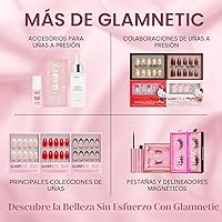 Vista 6 de Glamnetic - Confetti Uñas postizas semitransparentes, cortas en forma de almendra, calidad de salón 15 tamaños - Kit de 30 uñas con pegamento