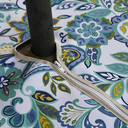 Miniatura 10 de Melaluxe - Mantel impermeable resistente a las manchas para exteriores con agujero para sombrillas y cremallera (gris, 60 pulgadas, con cremallera,