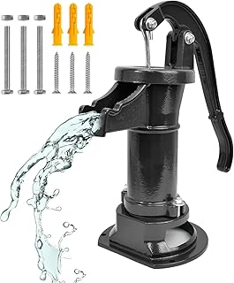 Hand Well Pump, Antique Cast Iron Manual Pitcher Pump, Water Transfer Pump, 25ft Maximum