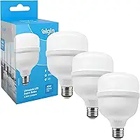 Kit Lâmpadas Led Super Bulbo 40w Alta Potência Bivolt Branco Frio Elgin (Kit 3 Unidades)