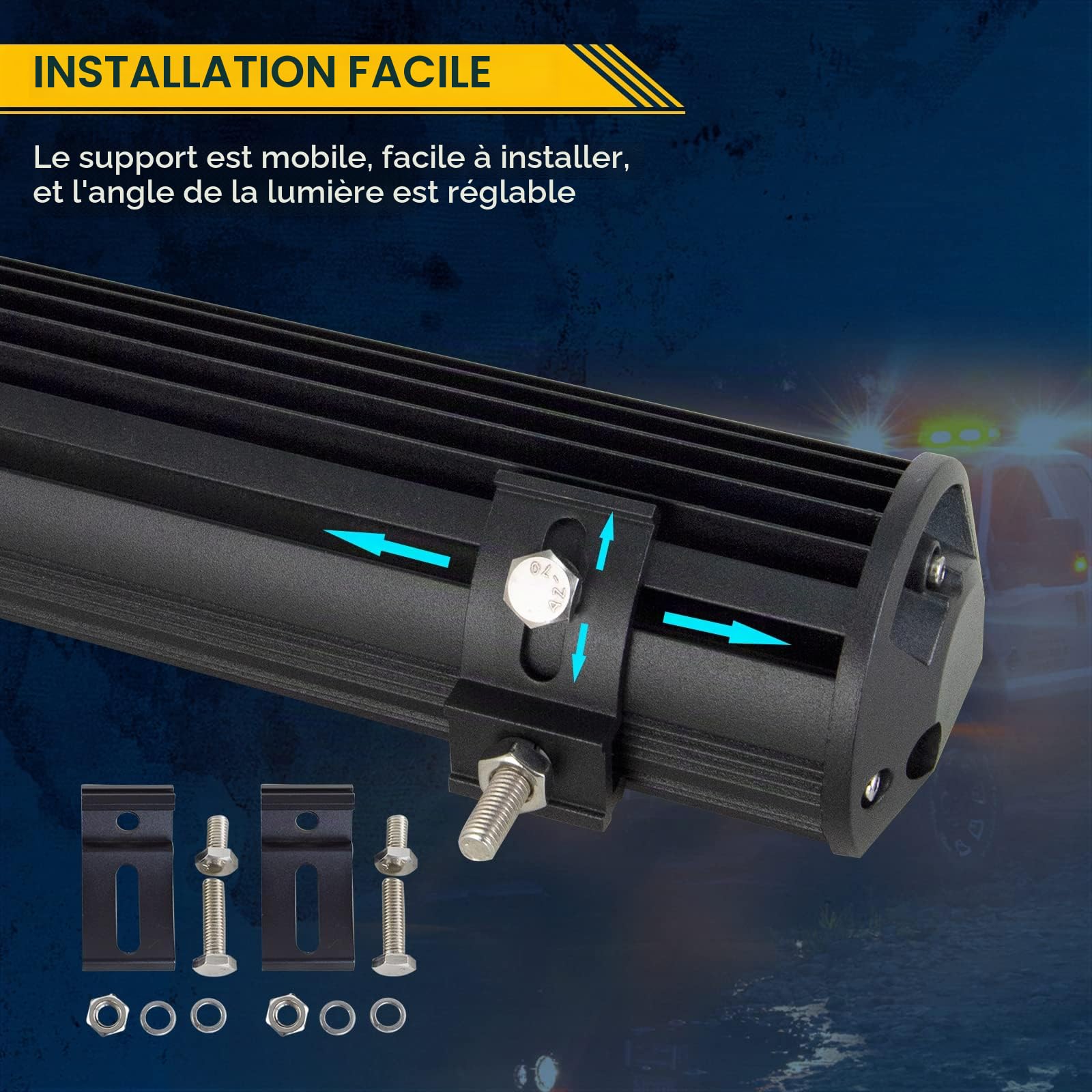 RIGIDON 59cm 324W Barre Lumineuse LED de Travail, 12V 24V Rampe Barre de Led 4x4, IP67 etanche Barre d'éclairage led pour Offroad Véhicules Voiture Camions Tracteur,6000K feu antibrouillard