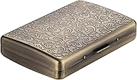 Vista 8 de Caja de cigarrillos de metal vintage clásica/caja de almacenamiento, puede contener 16 piezas de 100 (oro rosa)