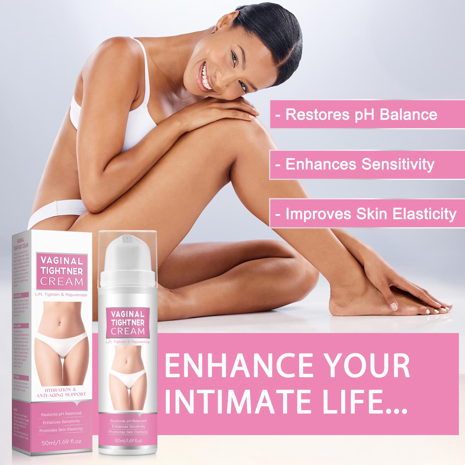 Feminine Intimate Tightening Cream - Natural Intimate Moisturizer Gel for Women pH Balance | Feminine Intimate Care | 50ml | Tightening Gel for Vag - Effective Enhances Tightness and Elasticity