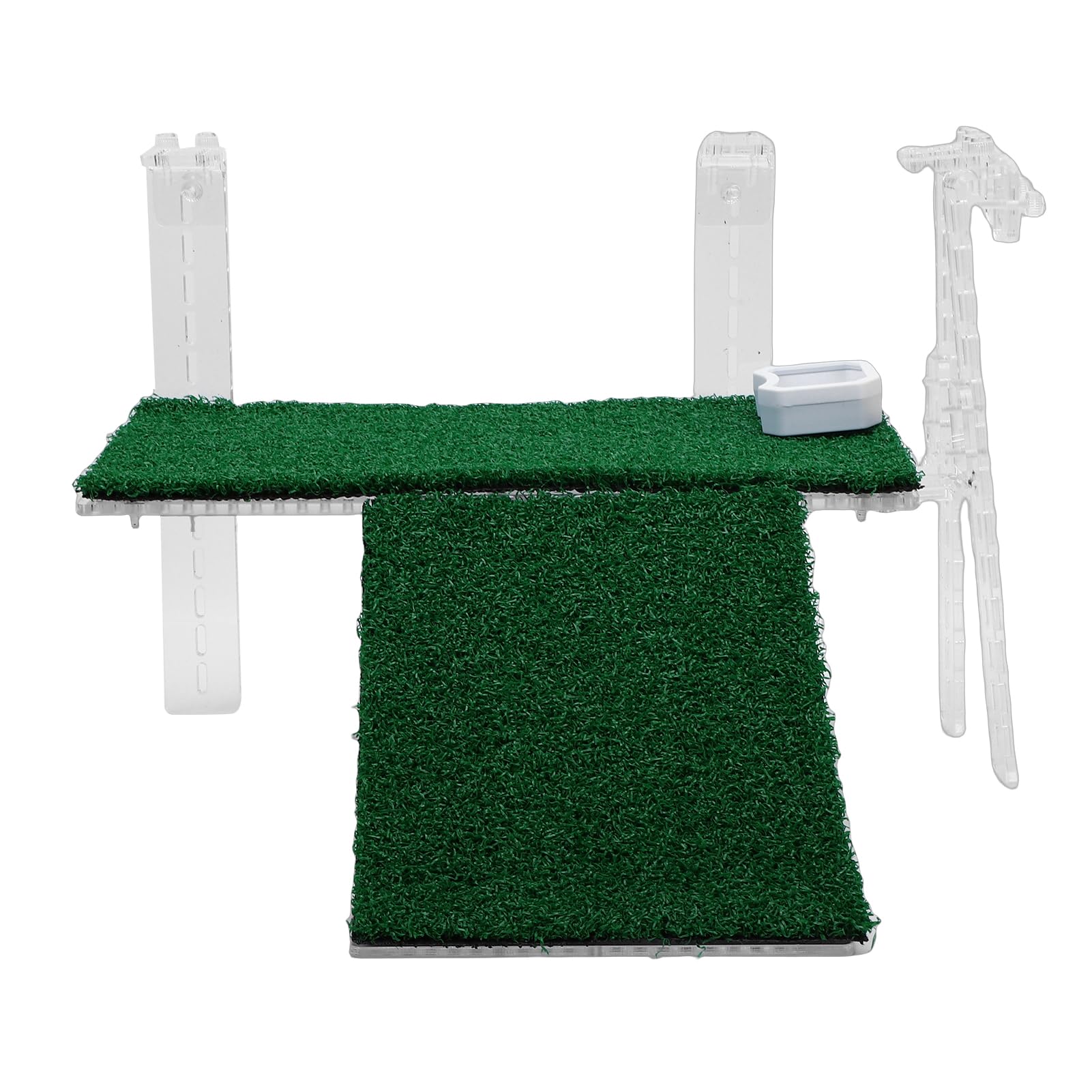 Topiky Plataforma Colgante para Tomar el Sol de Tortuga, Simulación Colgante de Acrílico, Rampa de Tortuga de Hierba, Plataforma de Decoración de Tanque de Acuario, Ajuste del Nivel de Agua,
