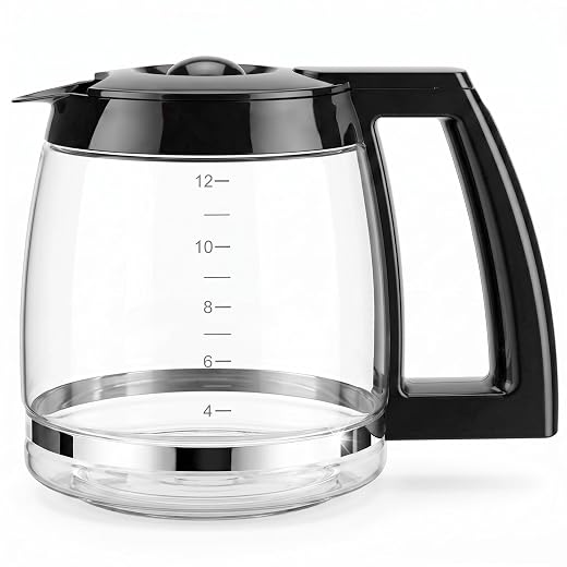 12-Cup Replacement Glass Coffee Carafe for Cuisinart Coffee Maker Models DCC-1200, DCC-1100BK, DCC-2650, CHW-12, CHW-12P1, DGB-550BK, DGB-550BK1, DGB-625BC, DGB-700BC, and SS-12 | Part# DCC-1200PRC
