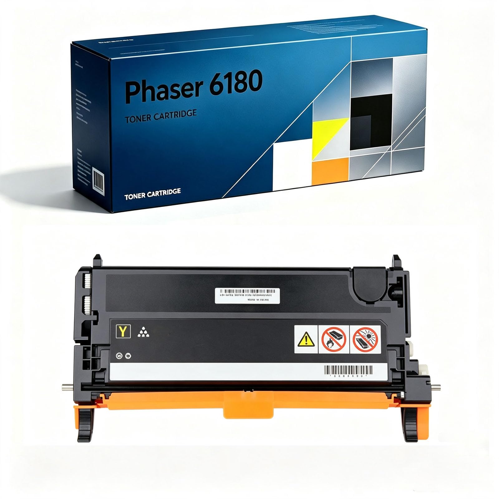 Cartuccia di toner Phaser 6180 compatibile con stampanti 6180N/6180DN/6180MFP, con chip, supporta 3000 pagine di stampa, colori brillanti, accessori per stampanti (blu, nero, rosso, giallo) | ,Yellow