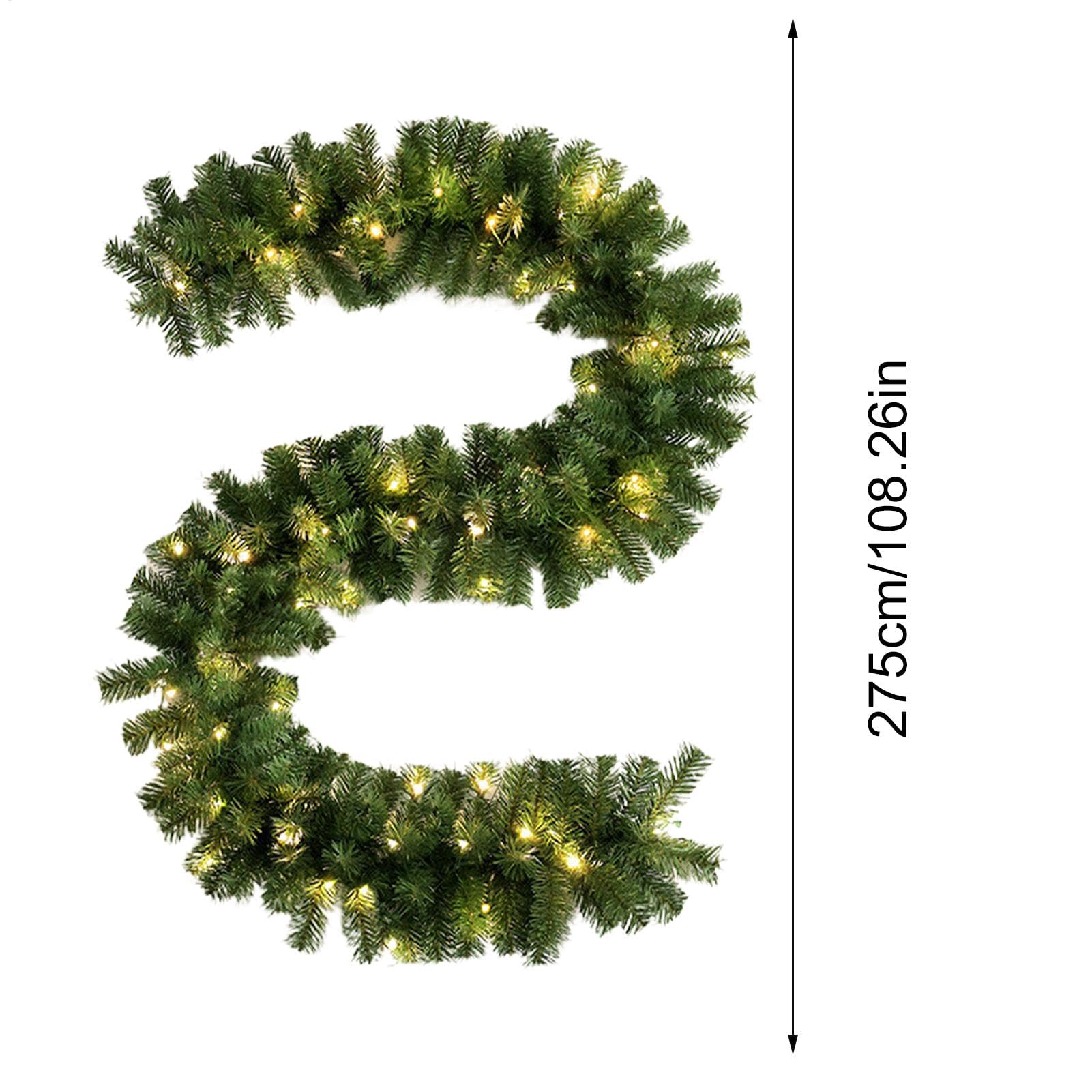 Ghirlanda natalizia con – 9,02 piedi Prelit per decorazione esterni/interni | Ghirlanda di festa illuminata per mantello, , scale, decorazione di Natale | 2,75 m Pre Illuminata Ghirlanda Natalizia Artificiale Verde Con Per Tavolo, , Mensola, Scale E Corri