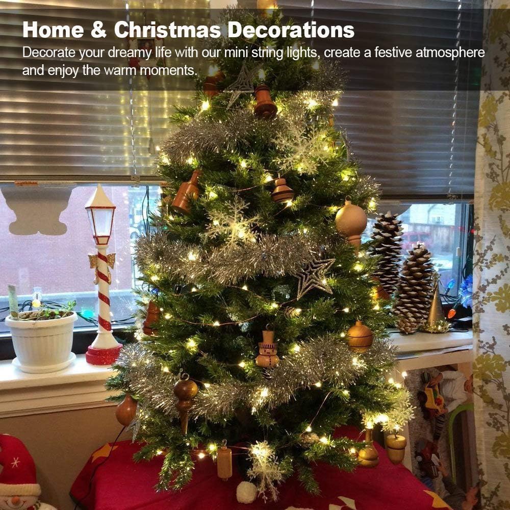 MUMUXI 48 Pack Fairy Lights Battery Operated, 7.2ft 20 Micro LED Mini Waterproof String Lights Silver Wire Firefly Starry Lights for DIY Wedding Party Mason Jars Crafts Christmas Decoration Warm White