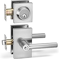 Berlin Modisch Heavy-Duty Satin Nickel Entry Lever Handle & Deadbolt Set - Reversible Locking Front Door Hardware for Home or Office