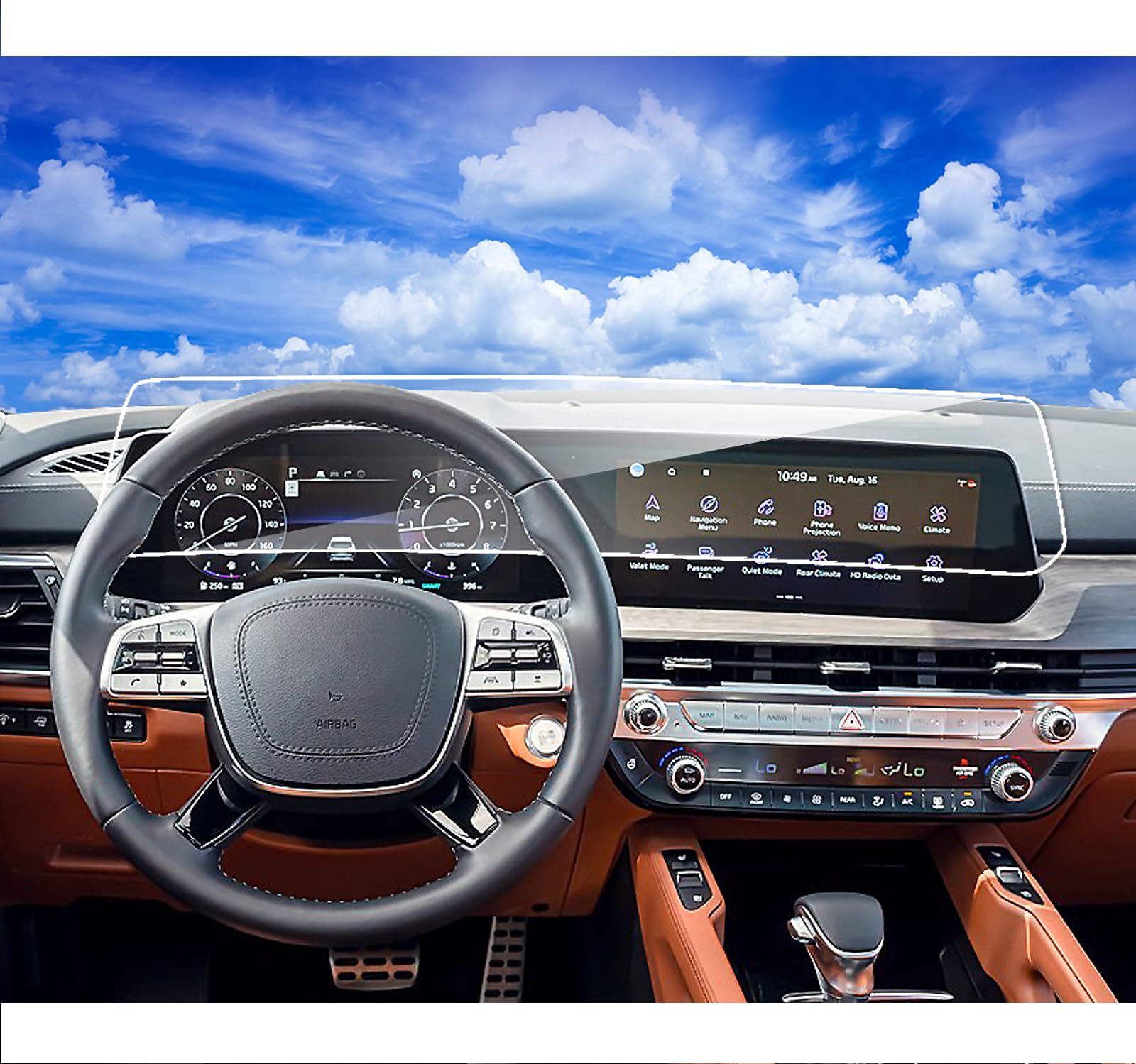 2024 Kia Telluride Screen Protector for 2023 2024 Kia Telluride dual 12.3Inch Soft Screen Protector HD Touchscreen Protective Film for 2024 Telluride LX/S/EX/SX/SX Prestige/X-Line/X-Pro (2pcs)