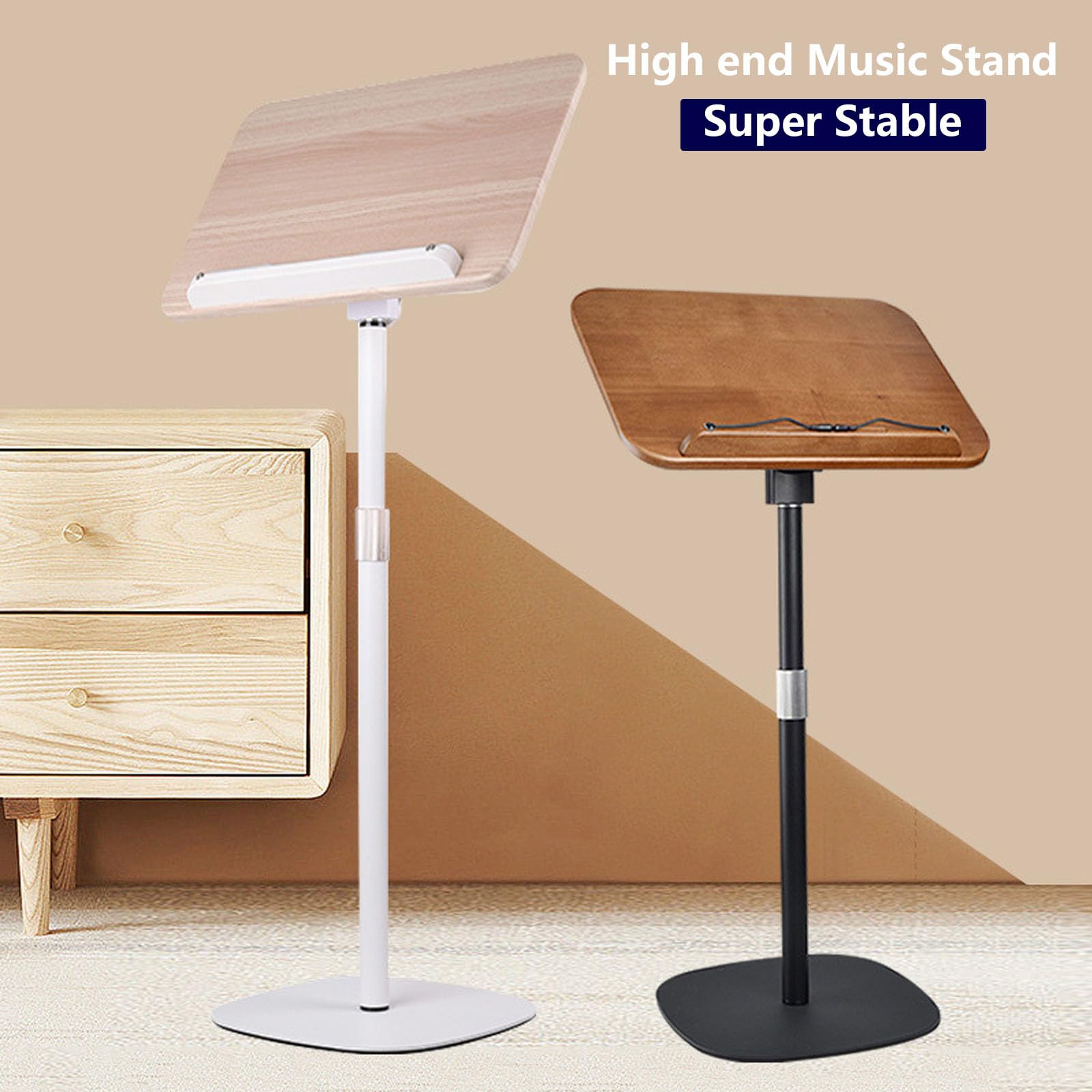Klappbarer Notenständer, 2-in-1 Schreibtisch-Buchständer, höhenverstellbar, 50 - 180 cm, für Musiker und Studenten
