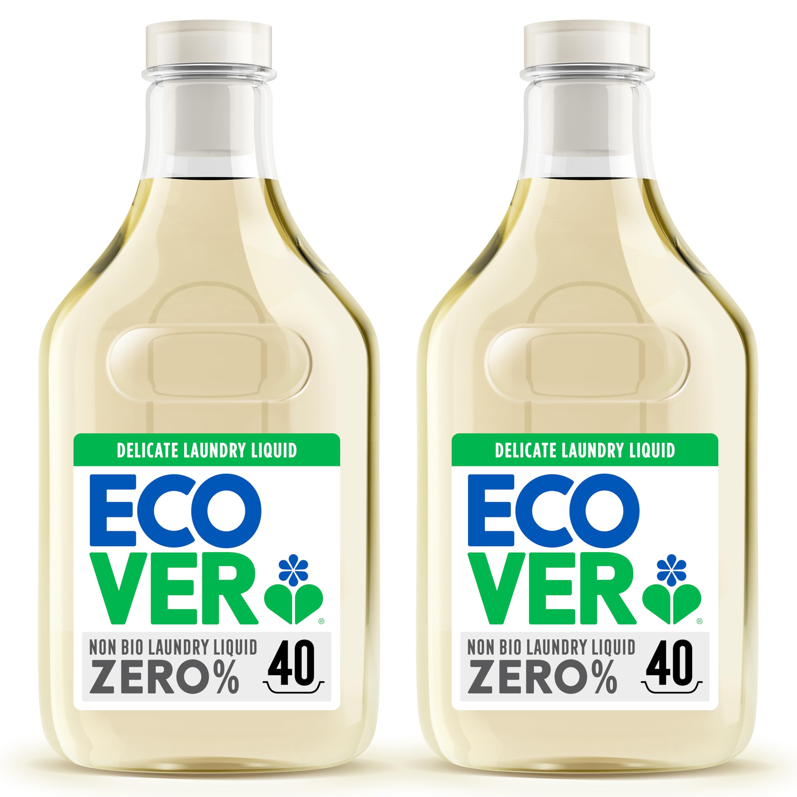 Ecover Zero Non-Bio Laundry Liquid, Sensitive Skin, 80 Washes, Pack of 2