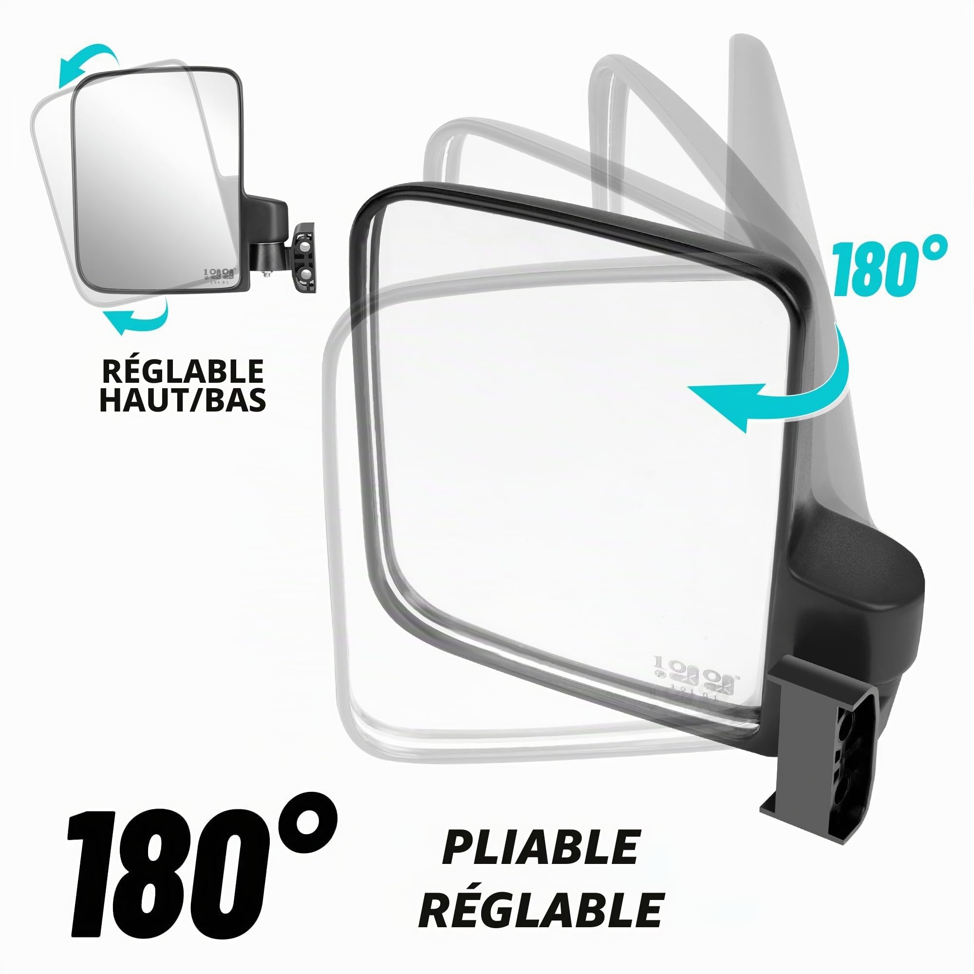 10L0L Rétroviseurs latéraux pour voiturettes de golf, rétroviseurs latéraux rabattables sans perçage pour Yamaha EZGO Club Car Golf Buggy etc.