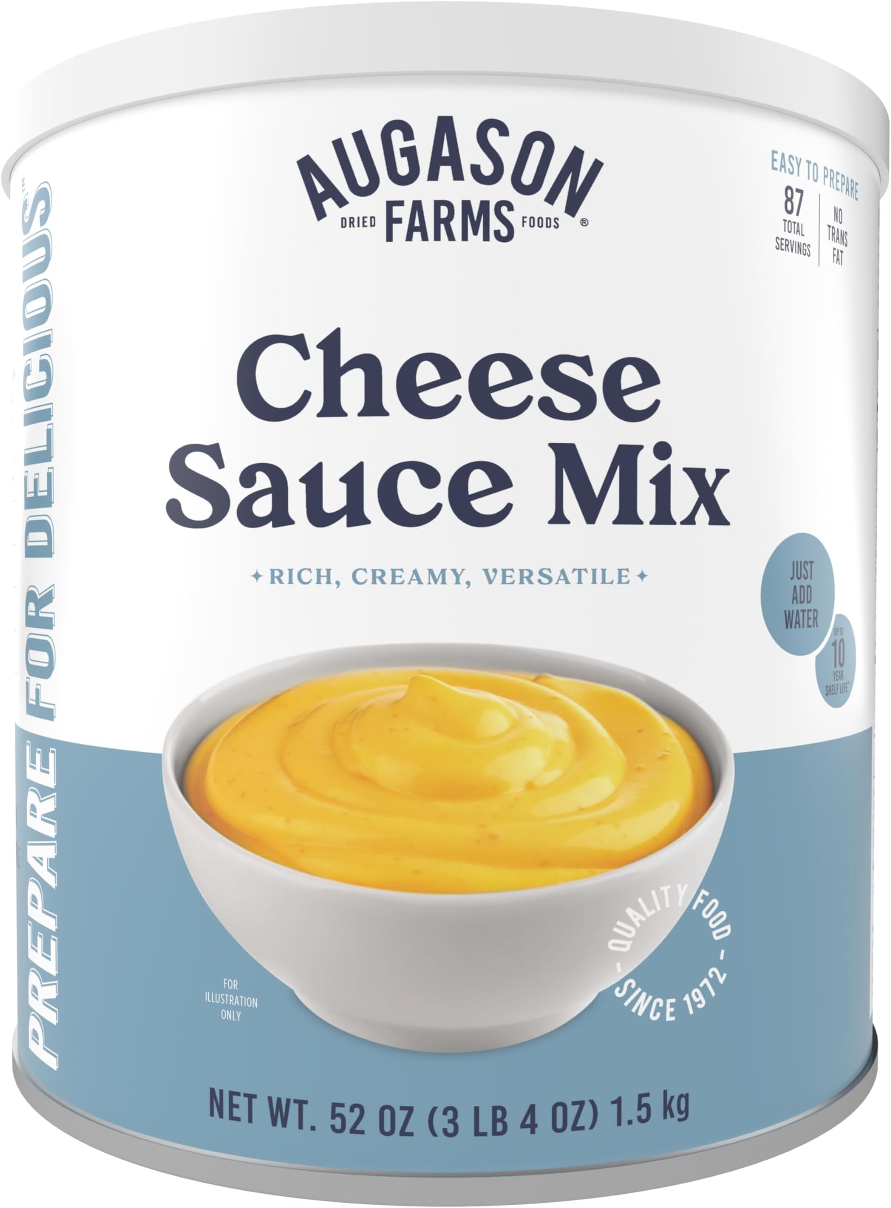 Cheese Sauce Mix Can Emergency Food Supply, 87 Servings, 10 Year Shelf Life - Shelf Stable Cheddar Cheese Powder Canned Food