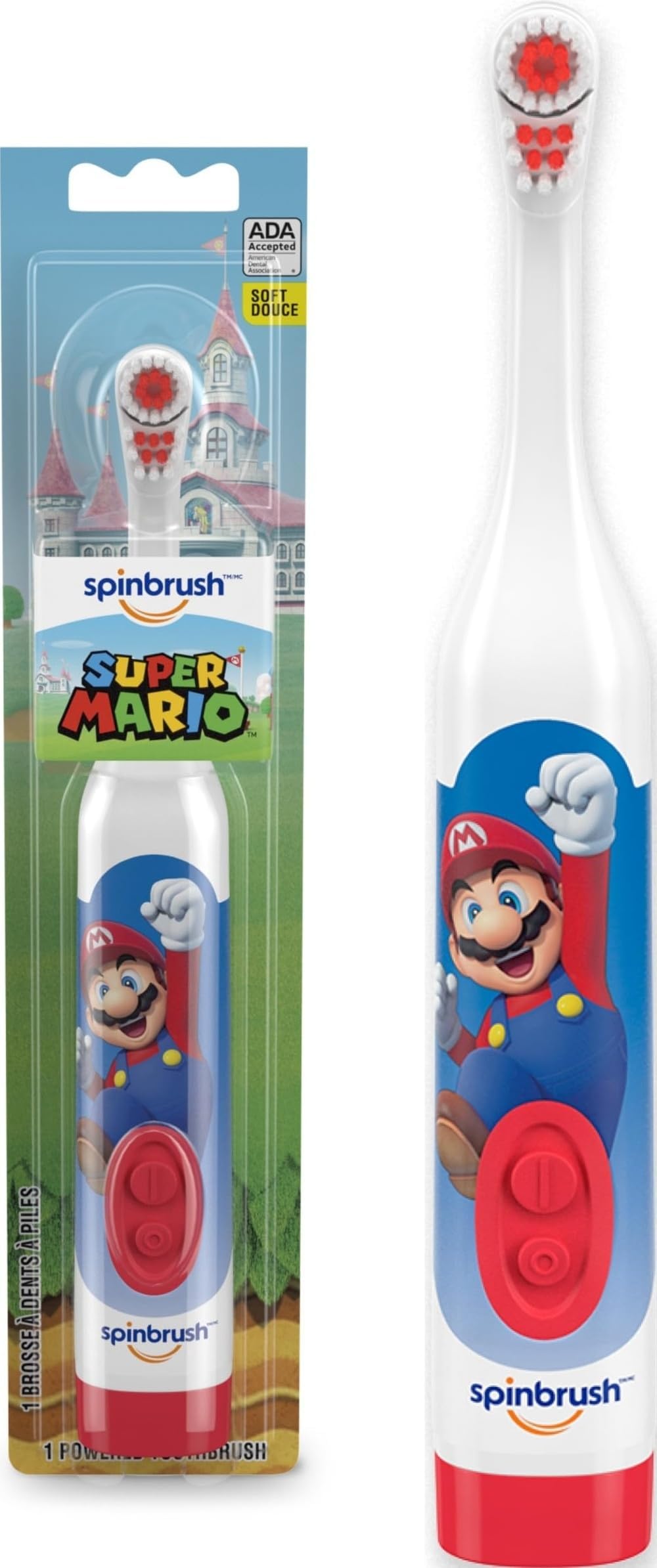 ARM & HAMMER Kid's Spinbrush Powered Toothbrush, Super Mario 1 ea