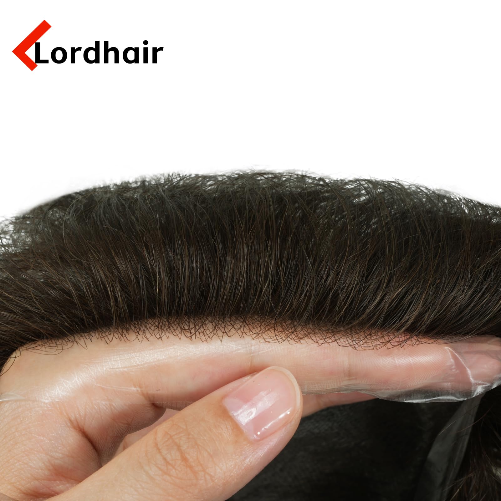 Lordhair Protesi Capelli Uomo, Pelle Super Sottile da 0,08 mm Parrucca da Uomo per Sistema Capillare da 8x10 Pollici Dimensione Della Base