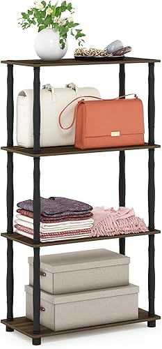 Miniatura 79 de Furinno Turn-N-Tube - Estantes de almacenamiento, estante para libros de 3 niveles, estante esquinero, estantes abiertos sin herramientas, para