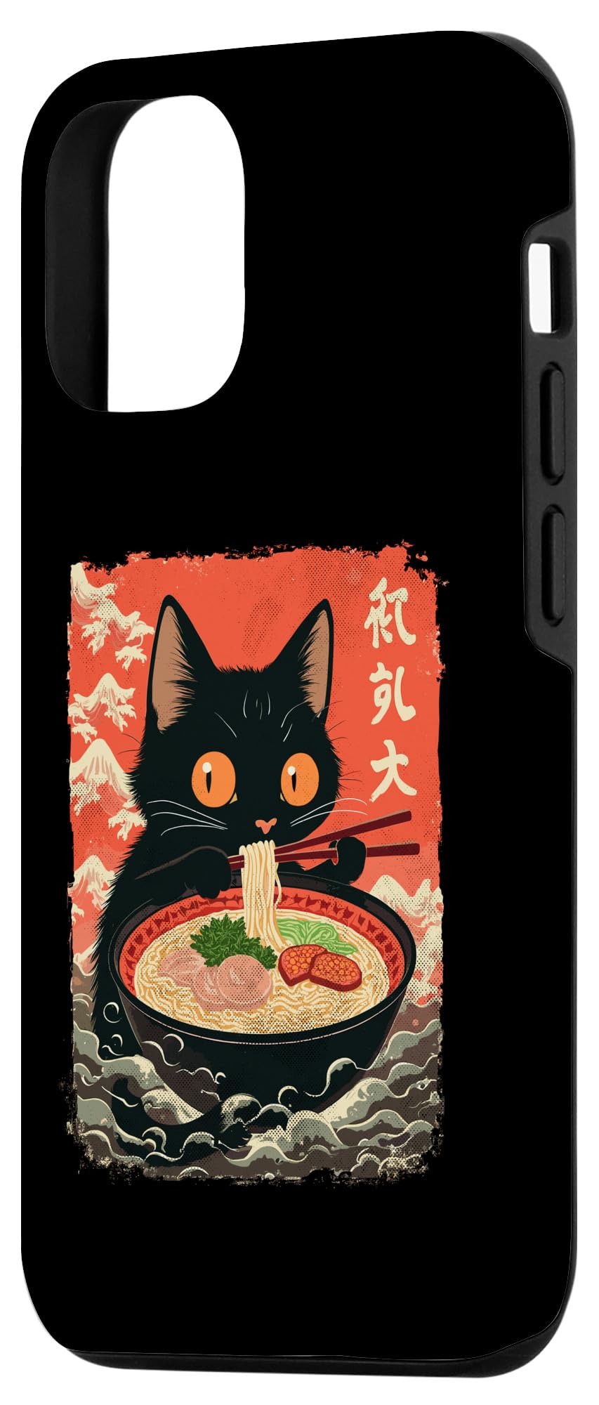 iPhone 15 Neko Cat Eating Ramen Anime Kawaii Japanese Noodle Graphic Case - Image 2