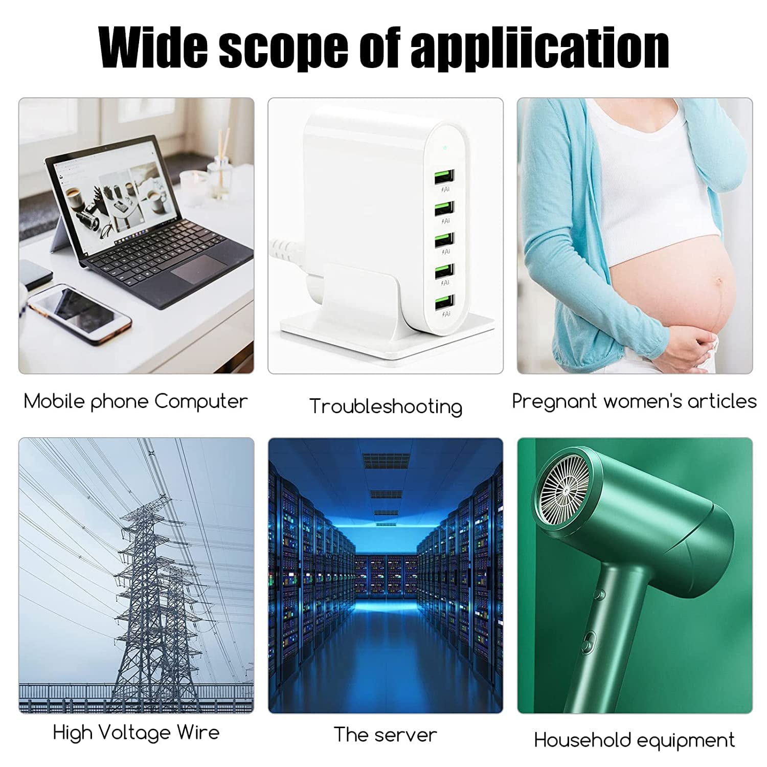 LED EMF Meter Magnetic Field Detector Ghost Hunting Paranormal Equipment Tool Tester Portable Counter-Orange