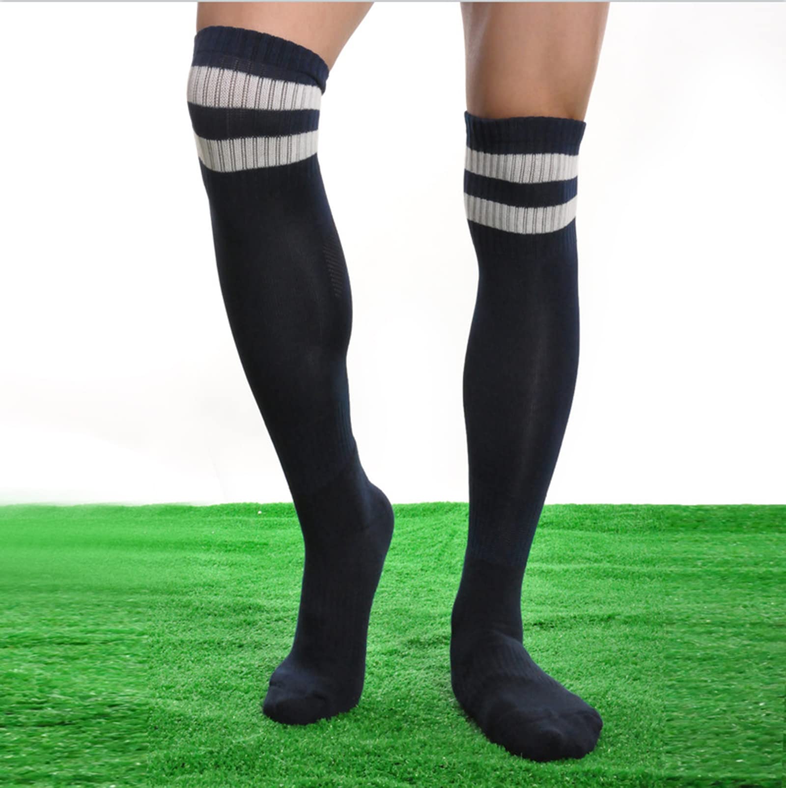 10 Paar Fußballsocken, dehnbar, kniehoch, bunte Fußballsocken für Männer, Frauen, Teenager