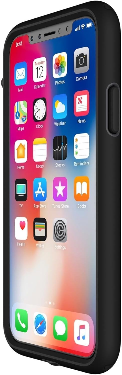 Speck Products Compatible Phone Case for Apple iPhone Xs/iPhone X, Presidio Sport Case, Black/Gunmetal Grey/Black