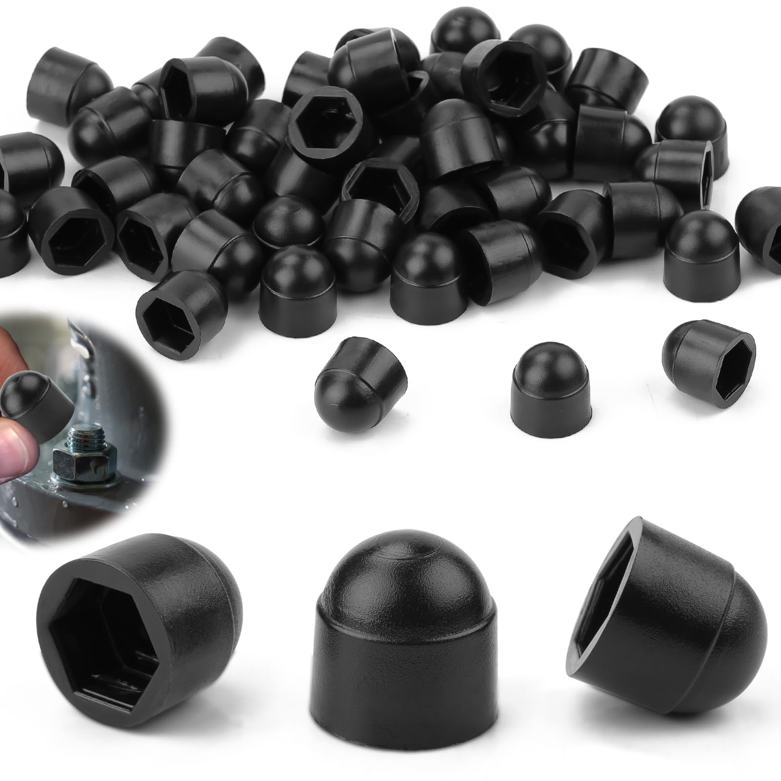 SWTYExt Coprivite M4 Plastica Tappi per Viti 50 Pezzi Tappi Protezione per Dadi Calotta in Plastica per Viti Copertura per Dadi Aste Filettate