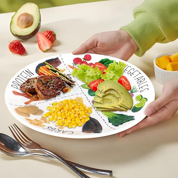 2 Pcs Portion Control Plates for Balanced Eating, 9