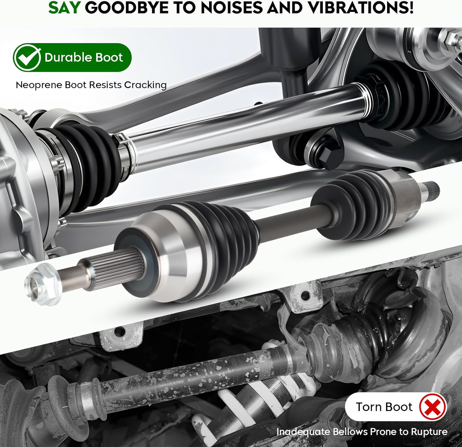 Front Left CV Axle Shaft Assembly (Only fit AWD with 1 Speed Transfer Case) fits for Jeep Grand Cherokee 2011-2021, for Dodge Durango 2011-2022, 3.0L 3.6L 5.7L 6.2L 6.4L, for 66-3759,Driver Side