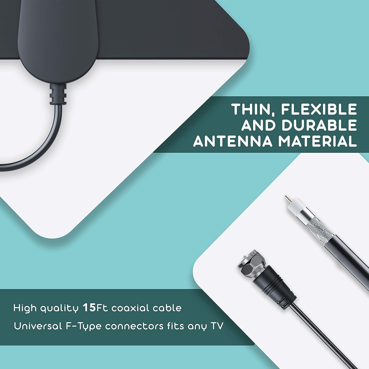 Digital HDTV Antenna with Long Range Signal Booster, Watch Local TV Channels in 4K HD and 1080P High Definition, Amplified Indoor Television Dish and Coaxial Cable : Electronics
