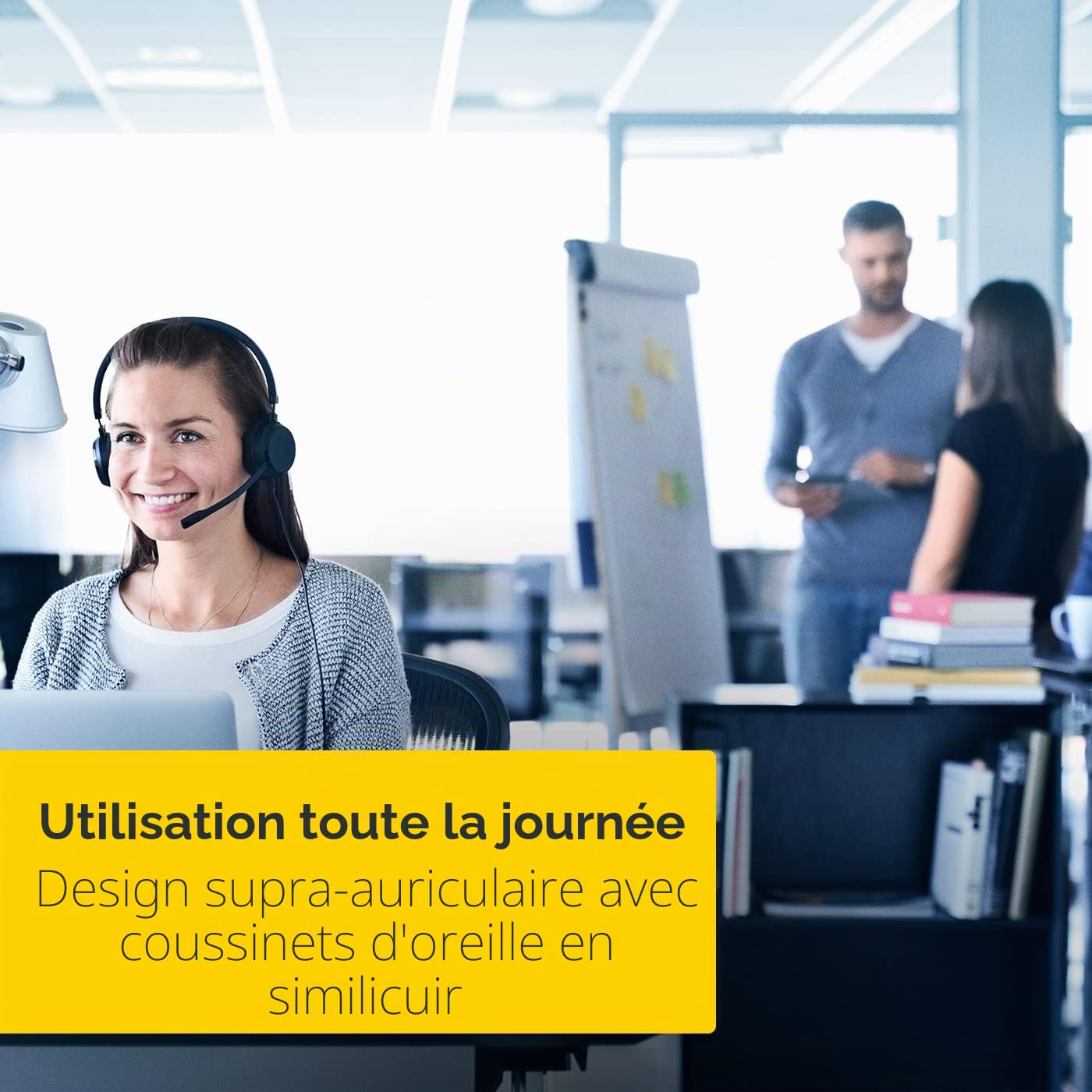 Jabra Evolve 30 UC Stereo Headset - Casque de communications unifiées pour téléphone logiciel VoIP avec annulation passive du bruit - Câble USB avec contrôleur - Noir