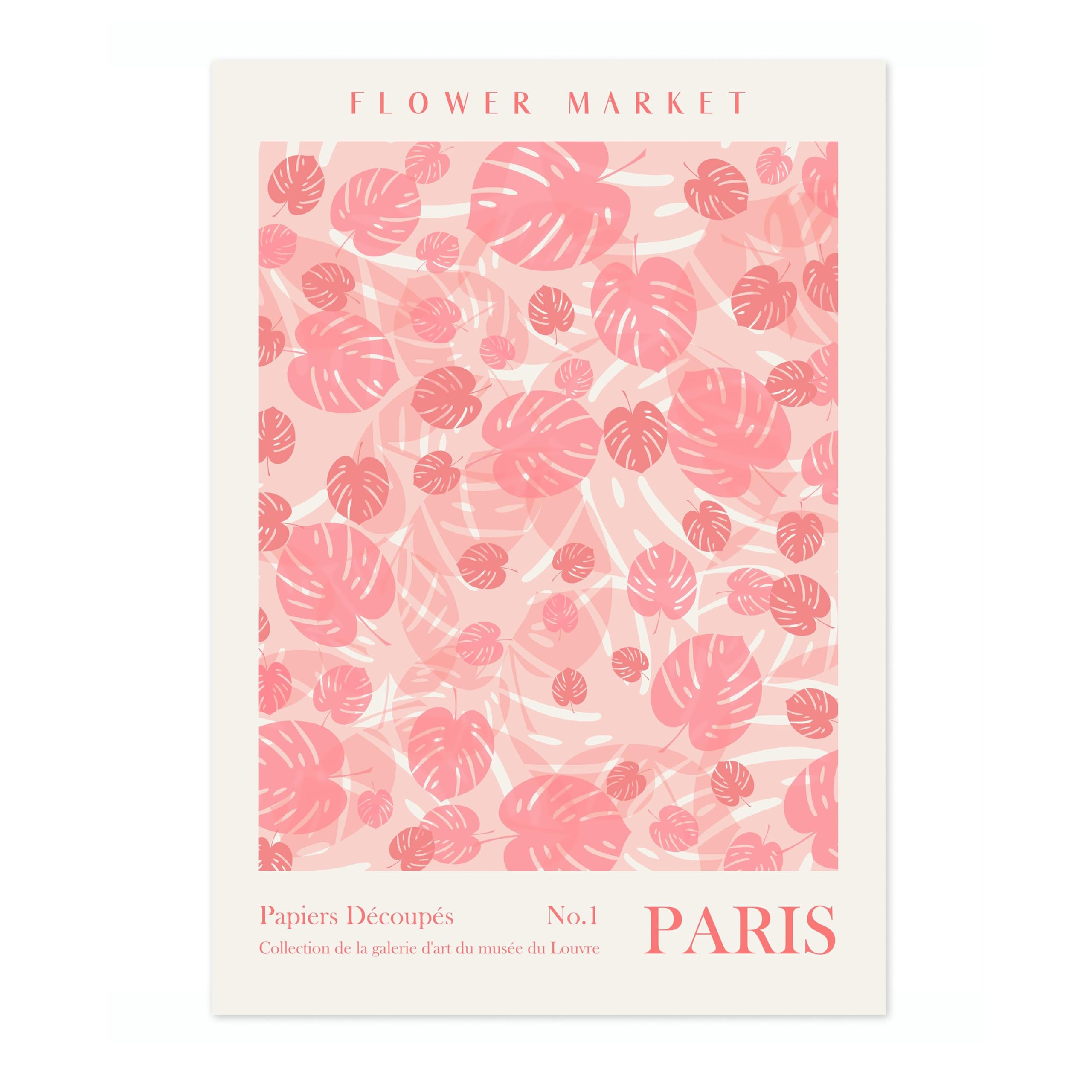 Paris Flower Market Flower Market Poster Floral Wall Decor Print Abstract Colourful Minimalist Travel Bedroom Art, Archival Matte, A2 (Print Only) - 59.4x42cm
