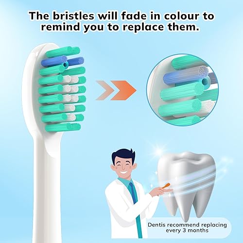 Miniatura 18 de Paquete de 6 cabezales de repuesto para cepillo de dientes para Waterpik Sonic Fusion, compatibles con SF-01/SF-02/SF-03/SF-04, color negro